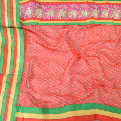 Sanskriti Vintage Dupatta Long Stole Chiffon Printed Pasapalli Leheria Scarves
