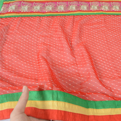 Sanskriti Vintage Dupatta Long Stole Chiffon Printed Pasapalli Leheria Scarves