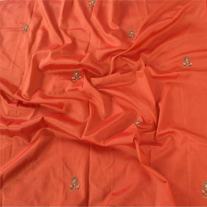 Sanskriti Vintage Orange Dupatta Long Stole Pure Silk Hand Beaded Premium Hijab
