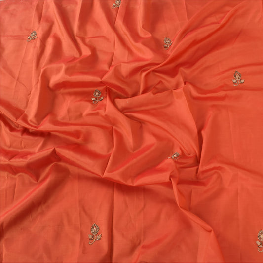 Sanskriti Vintage Orange Dupatta Long Stole Pure Silk Hand Beaded Premium Hijab