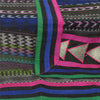 Sanskriti Vintage Dupatta Long Stole Georgette Black Embroidered Neck Scarves
