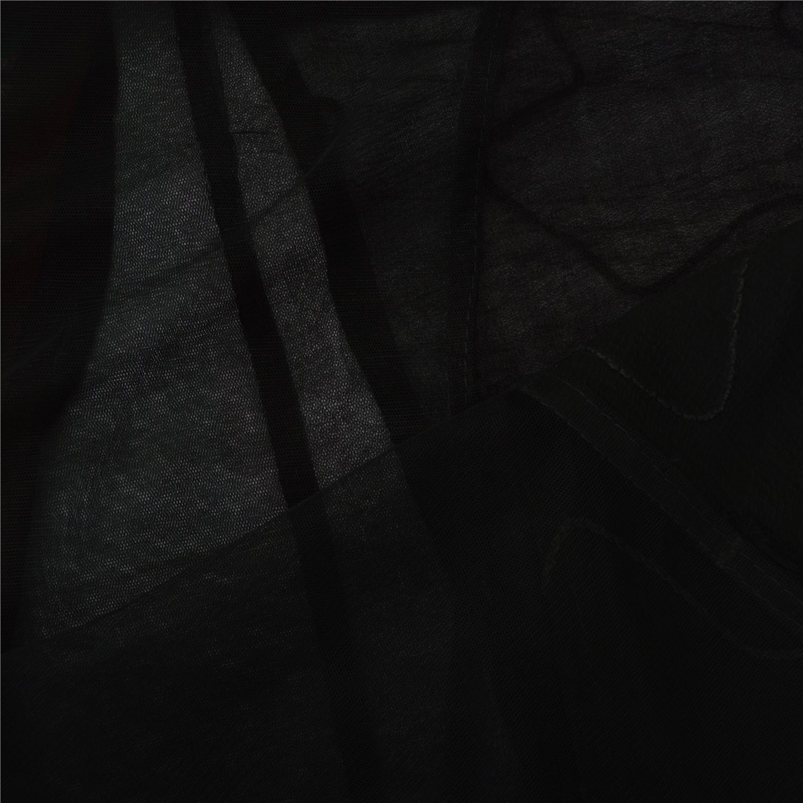 Sanskriti Vintage Dupatta Long Scarf Net Black Hijab Hand Embroidered Sequins Patch Veil Bohemian Fabric Dressmaking, Craft Supplies