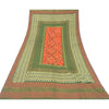 Sanskriti Vintage Indian Dupatta Long Stole Art Silk Hand Beaded Printed Scarves