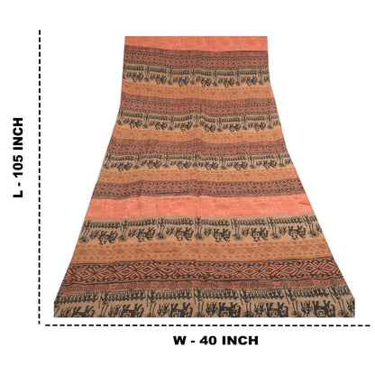 Sanskriti Vintage Multi Dupatta Long Stole Pure Cotton Hand-Block Painted Veil
