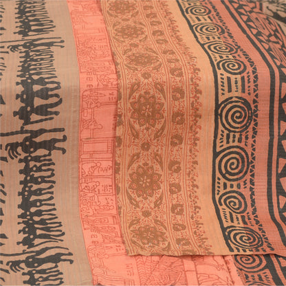 Sanskriti Vintage Multi Dupatta Long Stole Pure Cotton Hand-Block Painted Veil