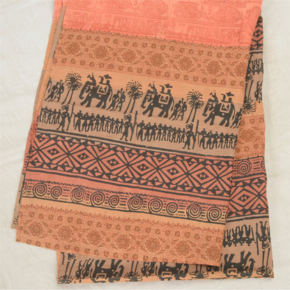 Sanskriti Vintage Multi Dupatta Long Stole Pure Cotton Hand-Block Painted Veil