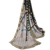 Sanskriti Vintage Black Dupatta Long Stole Net Mesh Embroidered Premium Scarves