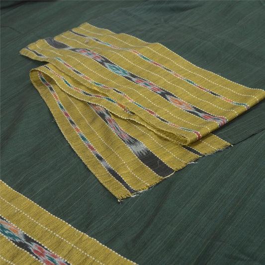 Sanskriti Vintage Dupatta Long Stole Pure Cotton Green Woven Sambalpuri Ikat