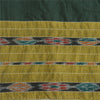 Sanskriti Vintage Dupatta Long Stole Pure Cotton Green Woven Sambalpuri Ikat