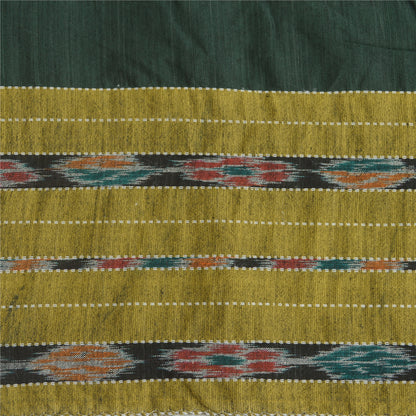 Sanskriti Vintage Dupatta Long Stole Pure Cotton Green Woven Sambalpuri Ikat