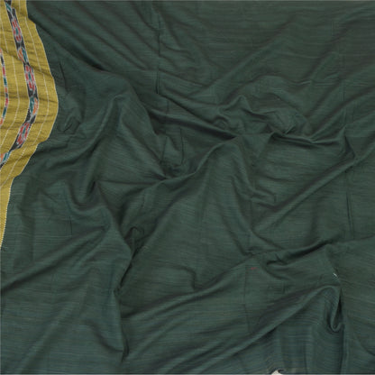 Sanskriti Vintage Dupatta Long Stole Pure Cotton Green Woven Sambalpuri Ikat