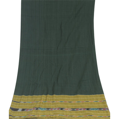 Sanskriti Vintage Dupatta Long Stole Pure Cotton Green Woven Sambalpuri Ikat