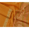 Sanskriti Vintage Dupatta Long Stole Blend Cotton Saffron Block Printed Veil