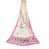 Sanskriti Vintage Cream Dupatta Long Stole Net Mesh Hand Embroidered Wrap Hijab