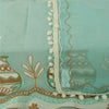Sanskriti Vintage Sea Green Dupatta Long Stole Blend Cotton Embroidered Scarves