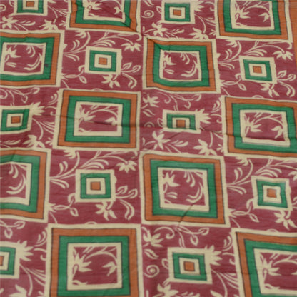 Sanskriti Vintage Dupatta Long Stole Pure Cotton Dark Red/Cream Printed Scarves