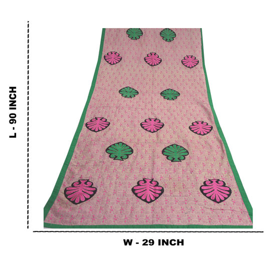 Sanskriti Vintage Dupatta Long Stole Blend Cotton Brown Hijab Embroidered Veil