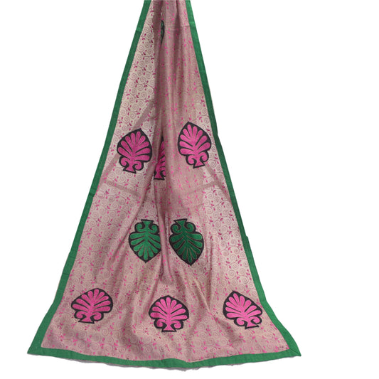 Sanskriti Vintage Dupatta Long Stole Blend Cotton Brown Hijab Embroidered Veil