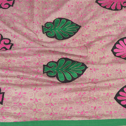 Sanskriti Vintage Dupatta Long Stole Blend Cotton Brown Hijab Embroidered Veil