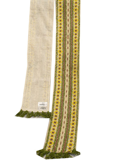 Sanskriti Vintage Dupatta/Stole Ivory Pure Cotton Kutch Hand Embroidered Veil