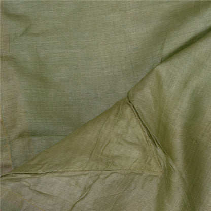 Sanskriti Vintage Dupatta Long Stole Pure Silk Green Scarves Hand Beaded Hijab