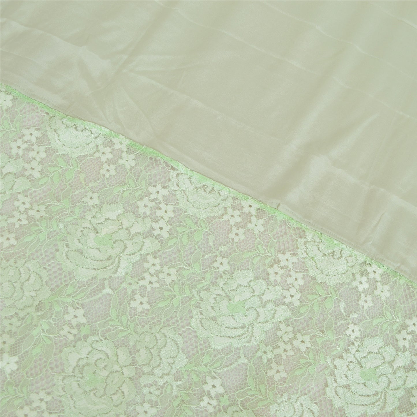 Sanskriti Vintage Mint Green Dupatta Long Stole Blend Silk Woven Wrap Veil/Hijab