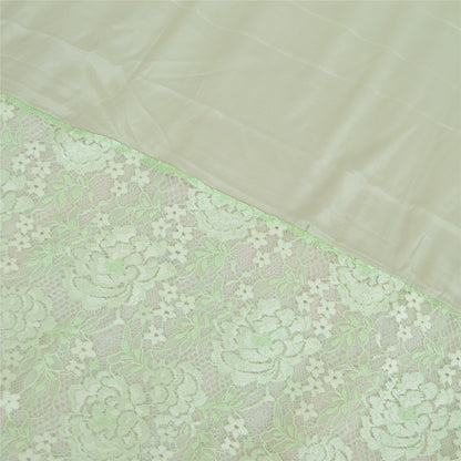 Sanskriti Vintage Mint Green Dupatta Long Stole Blend Silk Woven Wrap Veil/Hijab