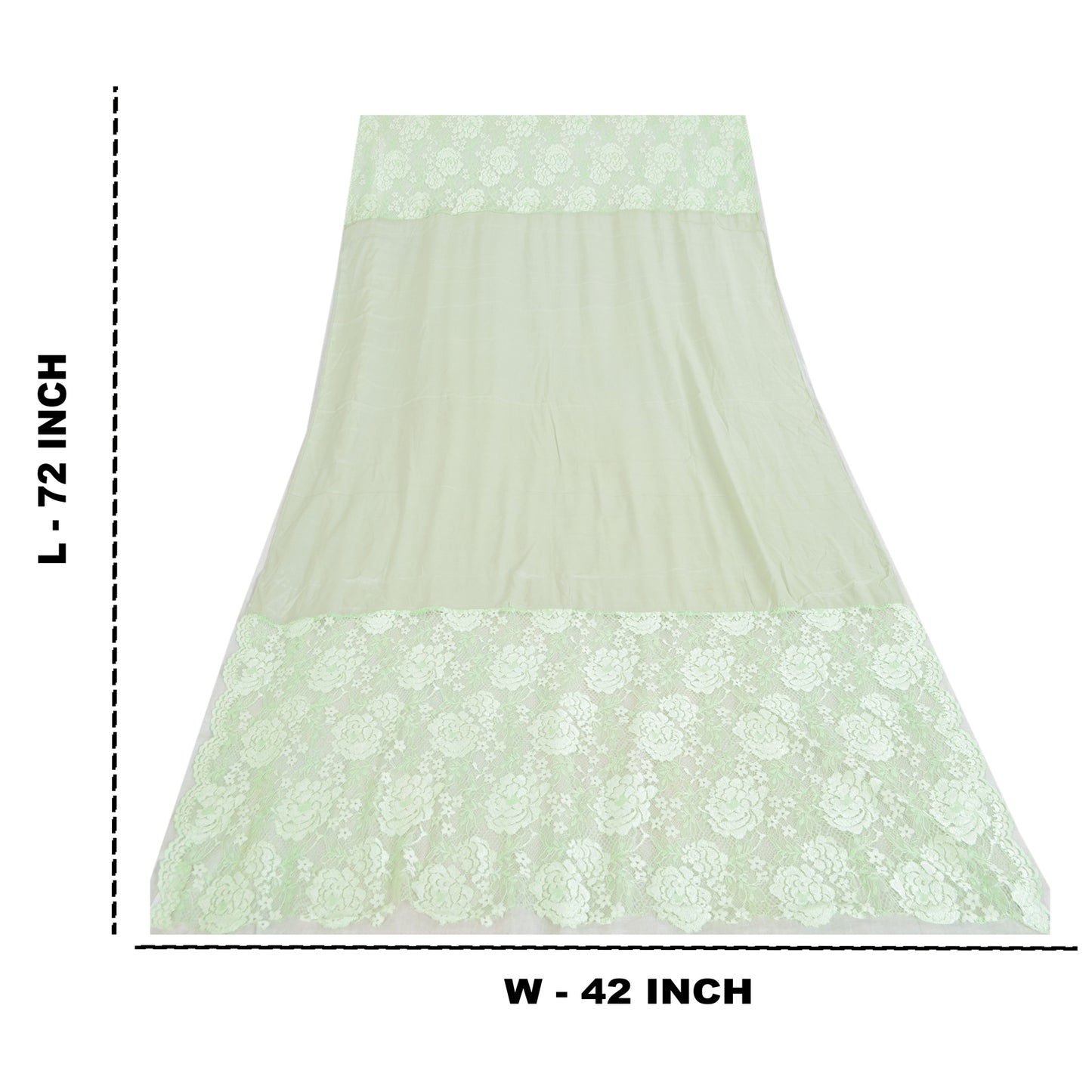 Sanskriti Vintage Mint Green Dupatta Long Stole Blend Silk Woven Wrap Veil/Hijab