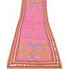 Sanskriti Vintage Pink Dupatta Long Stole Art Silk Hand Embroidered Ari Scarves