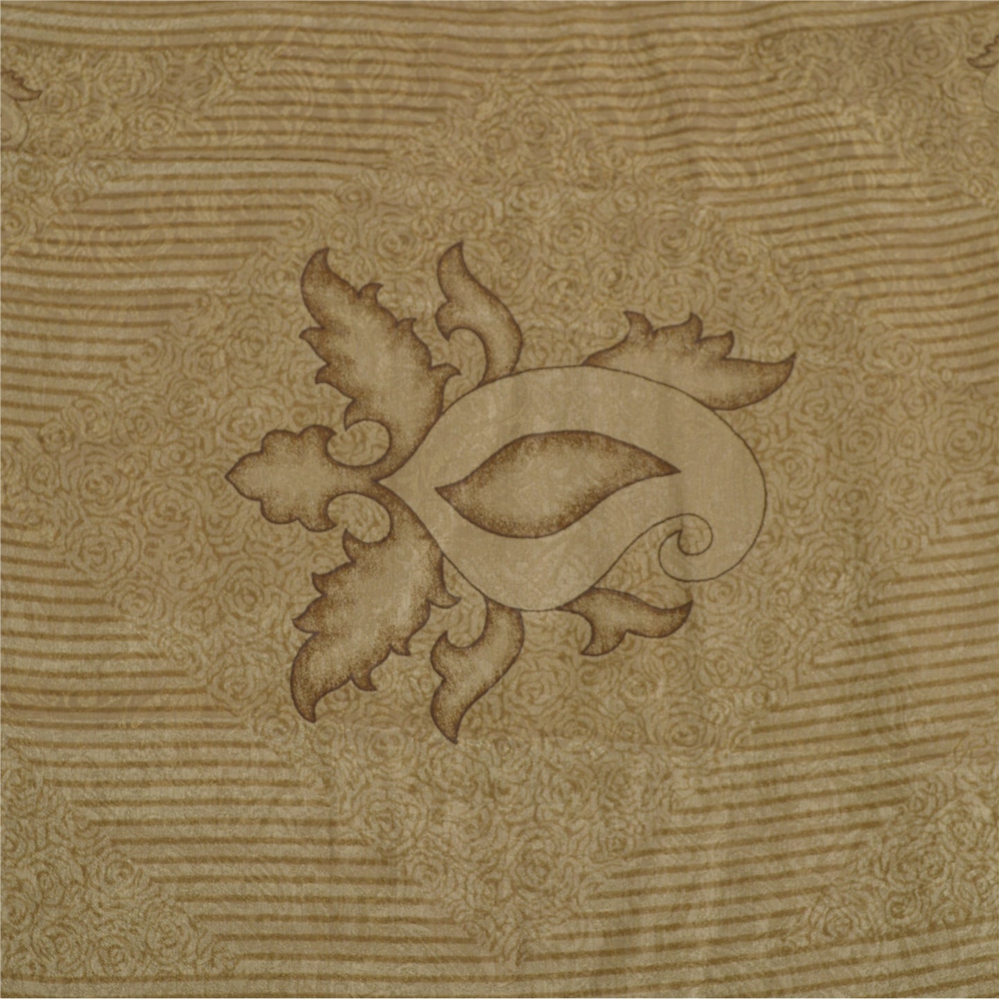 Sanskriti Vintage Brown Dupatta Long Stole Art Silk Woven Printed Premium Hijab