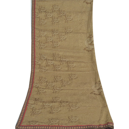 Sanskriti Vintage Brown Dupatta Long Stole Art Silk Woven Printed Premium Hijab