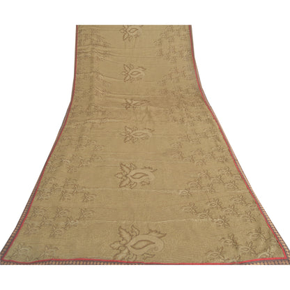 Sanskriti Vintage Brown Dupatta Long Stole Art Silk Woven Printed Premium Hijab