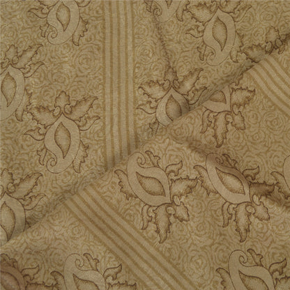 Sanskriti Vintage Brown Dupatta Long Stole Art Silk Woven Printed Premium Hijab