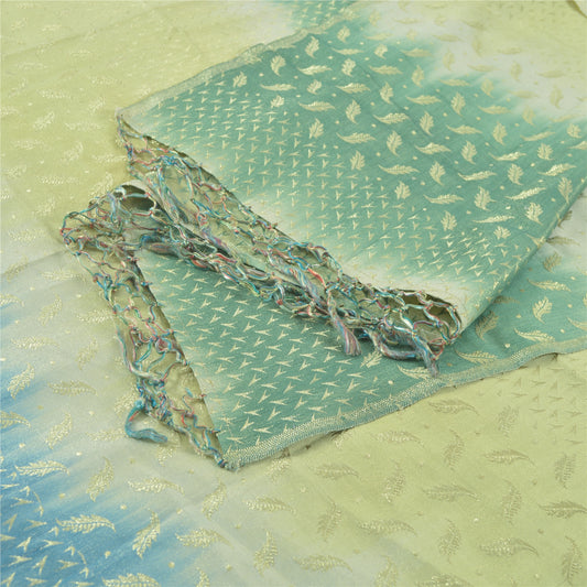 Sanskriti Vintage Indian Dupatta Long Stole Art Silk Woven Premium Scarves