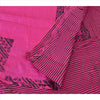 Sanskriti Vintage Dupatta long Stole Pure Silk Pink Veil Block Printed Scarves