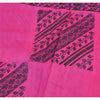 Sanskriti Vintage Dupatta long Stole Pure Silk Pink Veil Block Printed Scarves