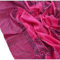 Sanskriti Vintage 100% Pure Silk Pink Dupatta Long Stole Veil Hand Block Printed Scarves Floral Scarf Veil Neck/Headscarf Textile Fabric