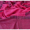 Sanskriti Vintage Dupatta long Stole Pure Silk Pink Veil Block Printed Scarves