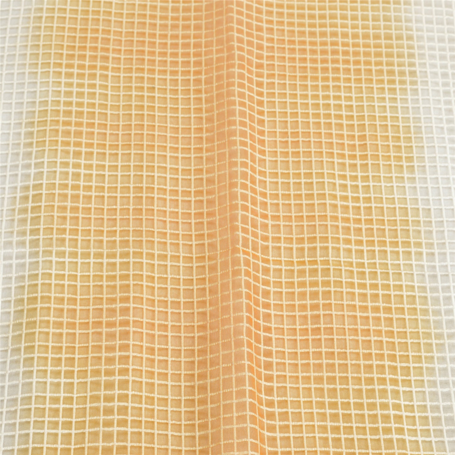 Sanskriti Vintage Dupatta Long Stole Pure Organza Silk Saffron/Cream Woven Veil