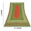 Sanskriti Vintage Green Dupatta Long Stole Pure Cotton Hand Embroidery Wrap Veil