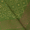 Sanskriti Vintage Green Dupatta Long Stole Pure Cotton Hand Embroidery Wrap Veil