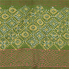 Sanskriti Vintage Green Dupatta Long Stole Pure Cotton Hand Embroidery Wrap Veil
