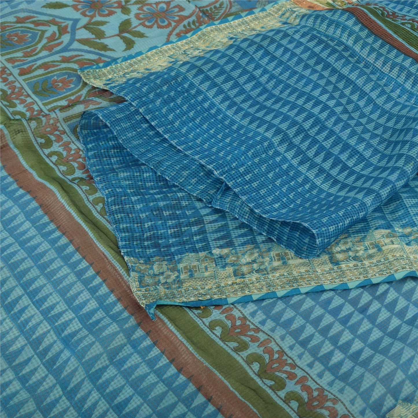 New 100% Pure Tassar Silk Long Stole Dupatta Scarves Printed With Weaving Border