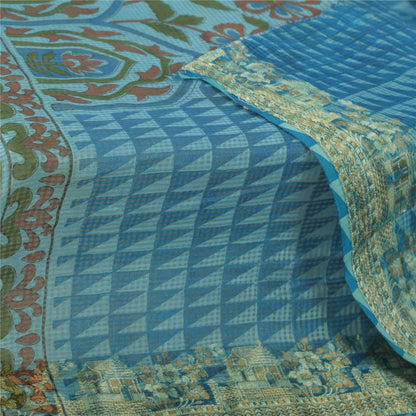 New 100% Pure Tassar Silk Long Stole Dupatta Scarves Printed With Weaving Border