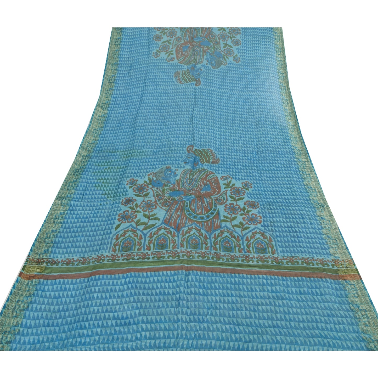 New 100% Pure Tassar Silk Long Stole Dupatta Scarves Printed With Weaving Border