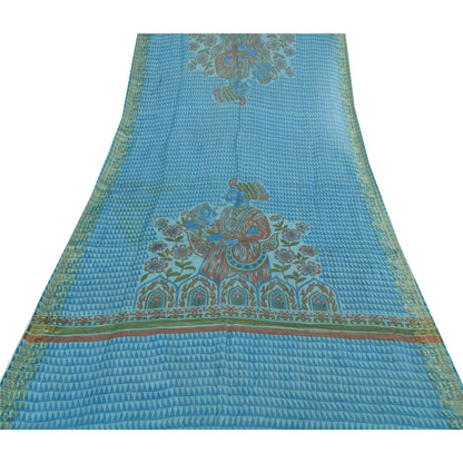 New 100% Pure Tassar Silk Long Stole Dupatta Scarves Printed With Weaving Border