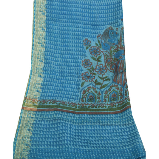 New 100% Pure Tassar Silk Long Stole Dupatta Scarves Printed With Weaving Border