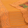 Sanskriti Vintage Dupatta Lange Stol Georgette Gule Slør Broderede Tørklæder