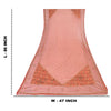 Sanskriti Vintage Dupatta Long Stole Net Mesh Orange Hand Beaded Wrap Veil