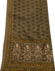 Sanskriti Vintage Dupatta Long Stole Hand Beaded Artificial Silk Brown Shawl